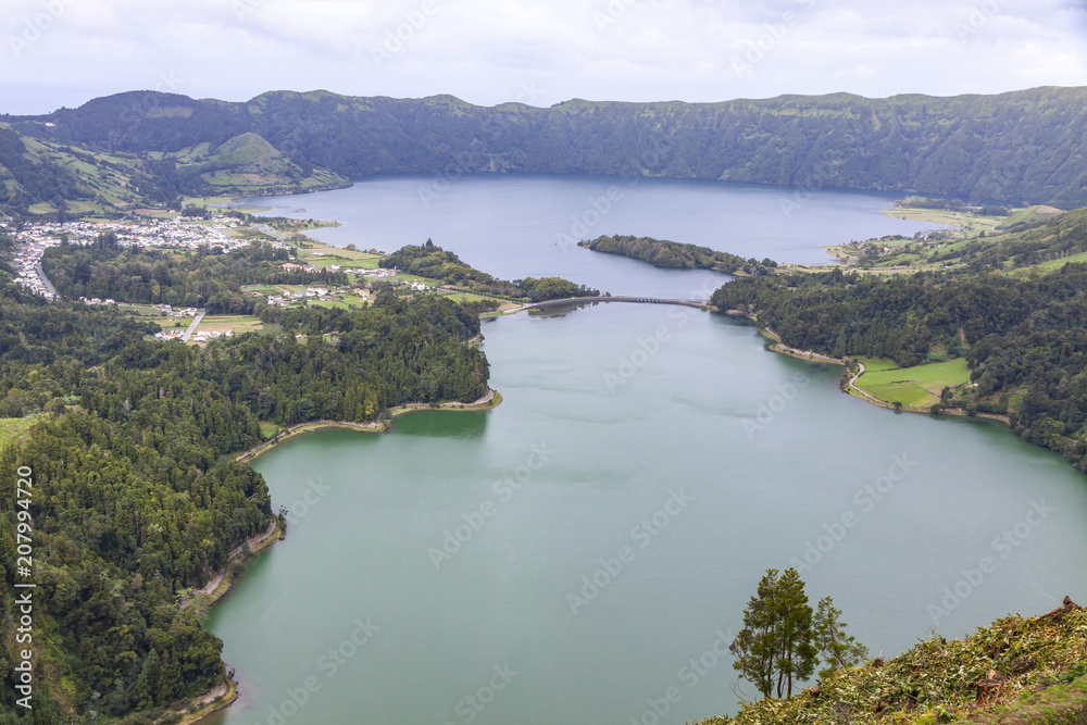 Lake of Sete Cidades on Sao Miguel island, Azores, Portugal