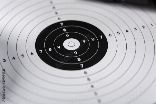 shots, shields and cartridges - shooting position on the sport shooting range photo