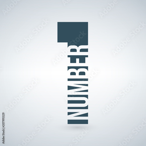 Blue number one logo templa...