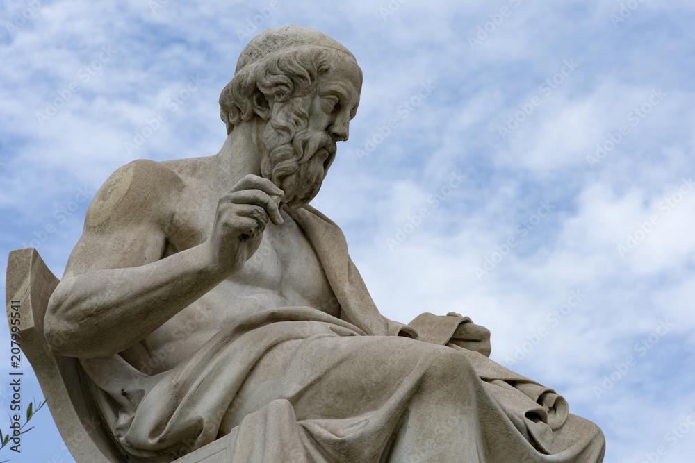 classic statue of Plato close up