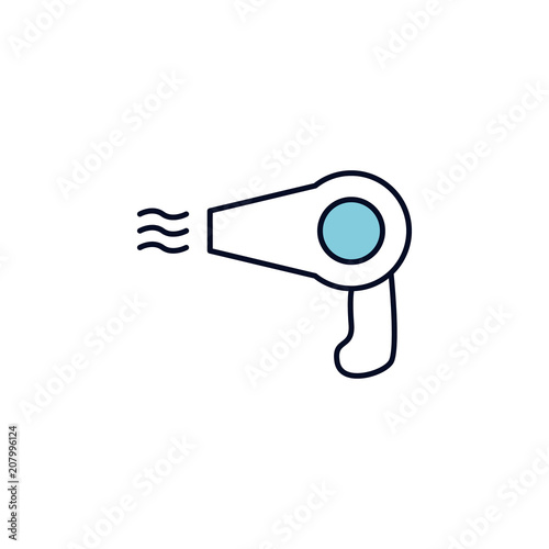 hair dryer outline icon. Element of colored spa icon for mobile concept and web apps. Thin line hair dryer outline icon can be used for web and mobile