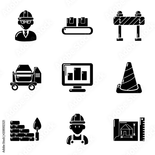 Premise icons set. Simple set of 9 premise vector icons for web isolated on white background