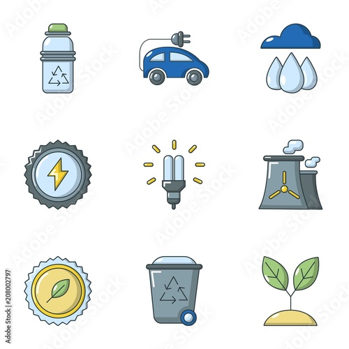 Sun potency icons set. Cartoon set of 9 sun potency vector icons for web isolated on white background