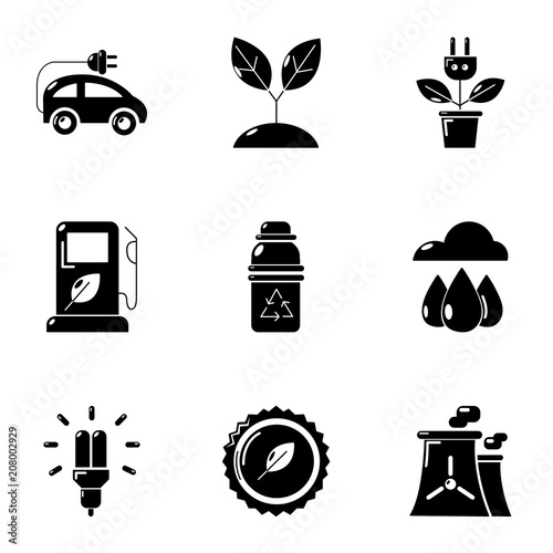 Pure potency icons set. Simple set of 9 pure potency vector icons for web isolated on white background