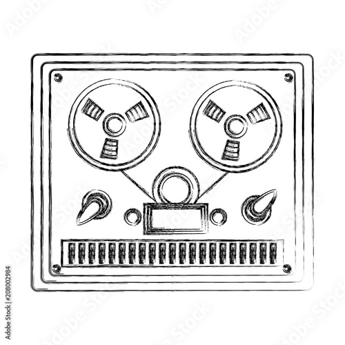 reel to reel tape recorder retro vintage vector illustration