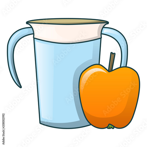 Apple, water jug icon. Cartoon of apple, water jug vector icon for web design isolated on white background