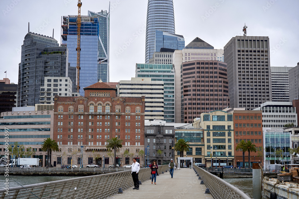 View of the city from the waterfront, San Francisco, USA