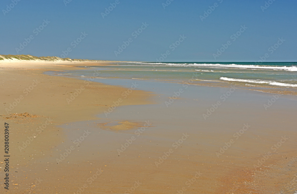 Calm, Sandy Beach on a Barrier Island