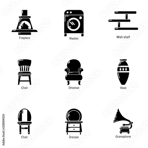 Homelike atmosphere icons set. Simple set of 9 homelike atmosphere vector icons for web isolated on white background