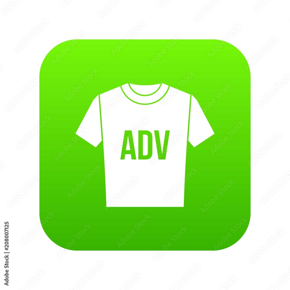 T-shirt with print ADV icon digital green for any design isolated on white vector illustration T-shirt with print ADV icon digital green for any design isolated on white vector illustration