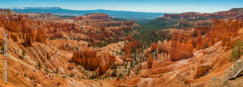 Bryce Canyon National Park, Utah, USA. Here is the largest collection of hoodoos in the world. Hoodoo is a tall, thin spire of rock that protrudes from the bottom of an arid drainage basin or badland.