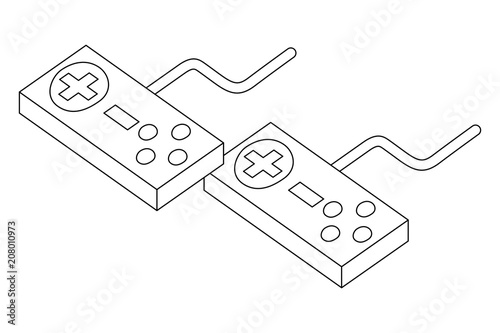 game controls isometric icon vector illustration design
