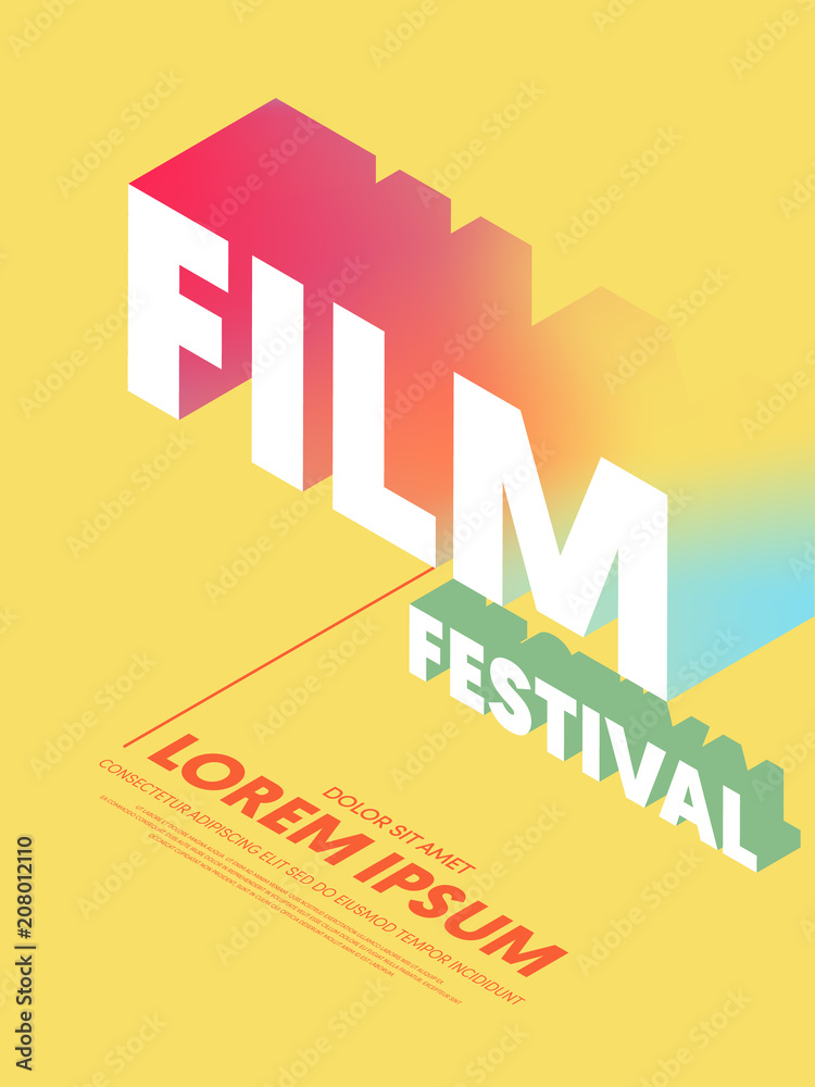 Movie and film modern gradient poster background