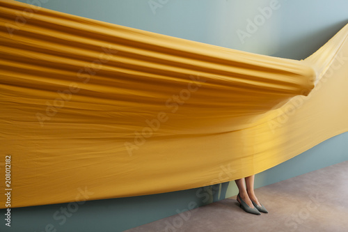 yellow fabric photo