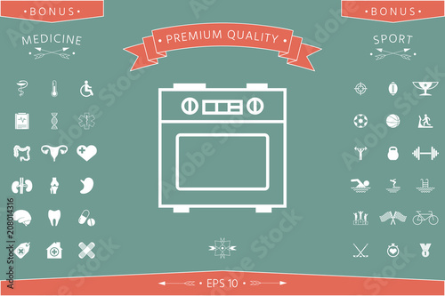 Kitchen stove linear icon