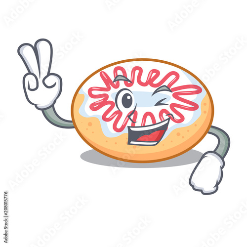 Two finger jelly donut character cartoon