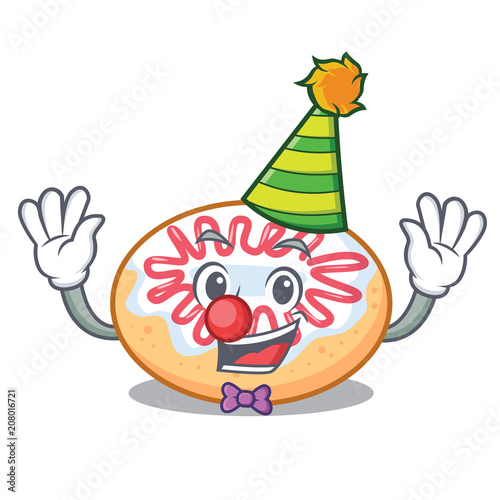 Clown jelly donut mascot cartoon