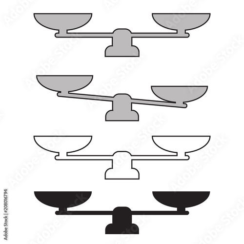 Time and money on scales. Vector scale illustration