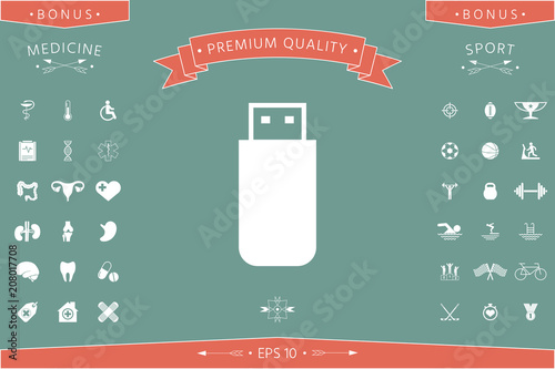 USB flash memory drive icon
