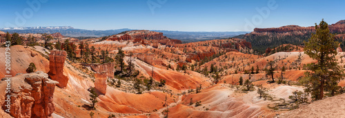 Bryce Canyon National Park, Utah, USA. Here is the largest collection of hoodoos in the world. Hoodoo is a tall, thin spire of rock that protrudes from the bottom of an arid drainage basin or badland.