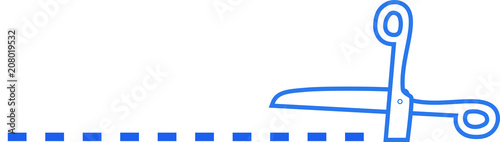 Blue White Scissors for cuttifng illustration