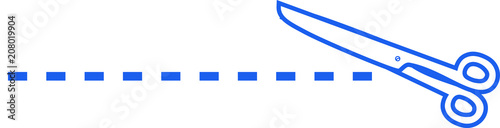 Blue White Scissors for cuttifng illustration
