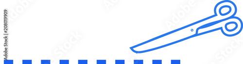 Blue White Scissors for cuttifng illustration