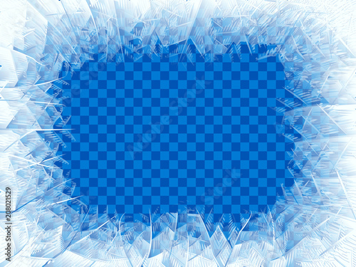 Vector transparent blue frost window