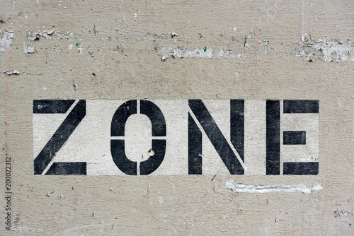 Zone sogn on the wall