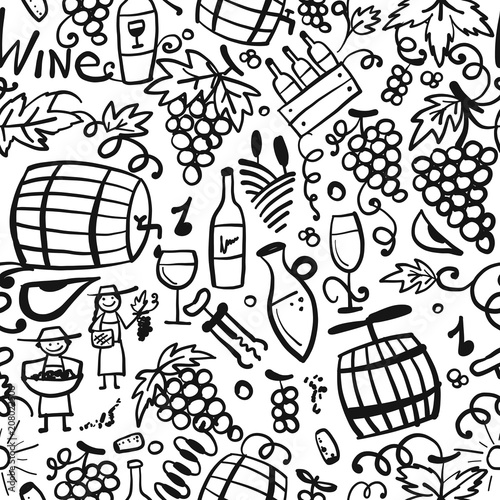 Winery, seamless pattern for your design