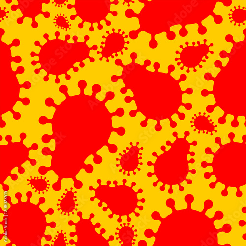 Viruses seamless pattern. Germs ornament. Disease background. Vector illustration