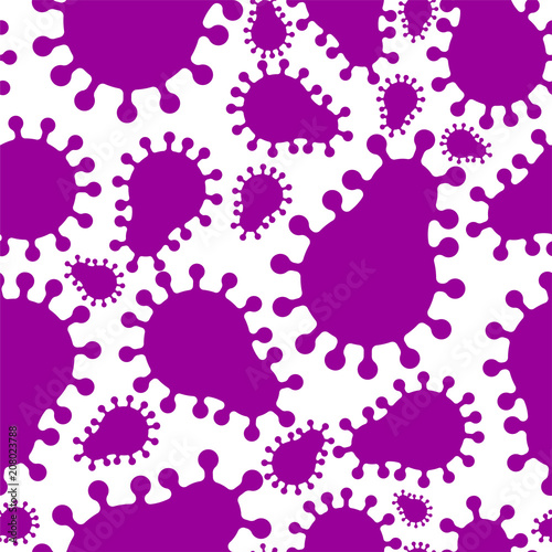 Viruses seamless pattern. Germs ornament. Disease background. Vector illustration