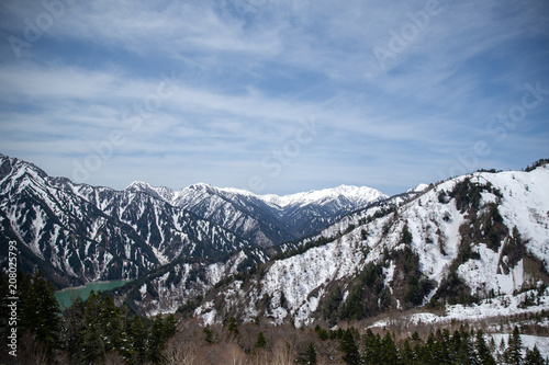 snowy mountain view, TATEYAMA KUROBE Alpine route