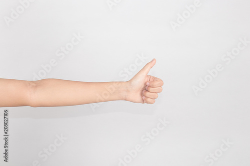 Hand signs isolated on background