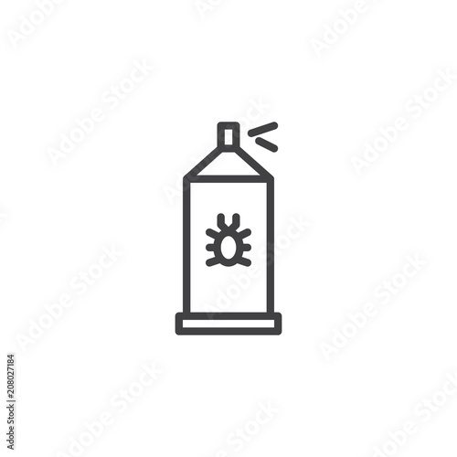 Bug sprayer outline icon. linear style sign for mobile concept and web design. Bug disinfection simple line vector icon. Repellant symbol, logo illustration. Pixel perfect vector graphics