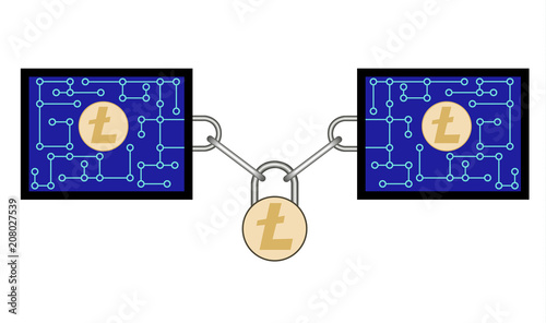 block chain technology of litecoin with  lock