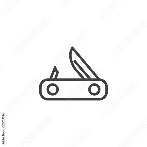 Multitool knife outline icon. linear style sign for mobile concept and web design. Jackknife simple line vector icon. Symbol, logo illustration. Pixel perfect vector graphics