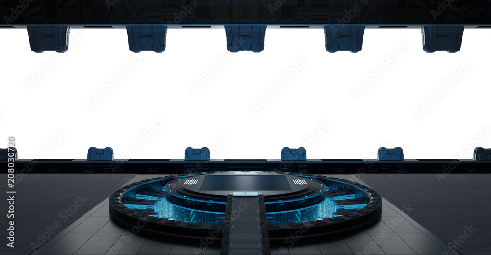 Naklejka premium Llanding strip spaceship interior isolated on white background 3D rendering