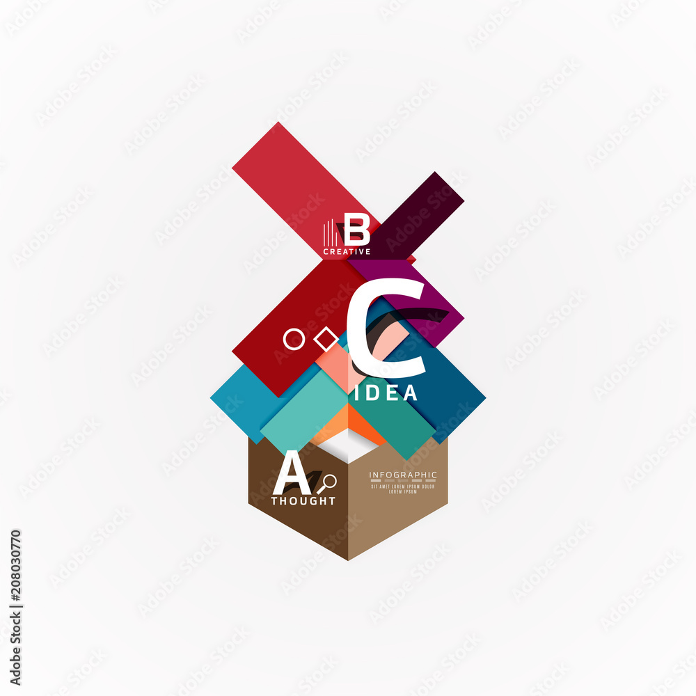 Vector infographic options banner, paper style design Vector infographic options banner, paper style design