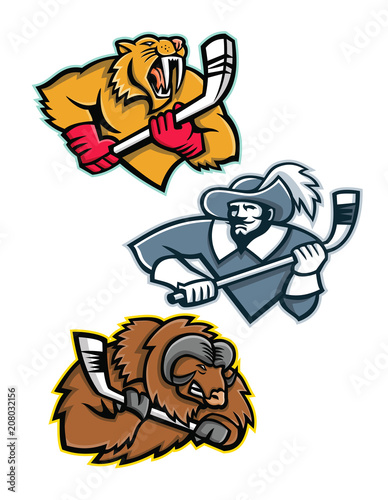 Ice Hockey Sports Mascot Collection