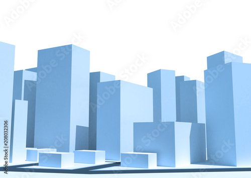 Abstract 3d cityscape. abstract urban 3d background.