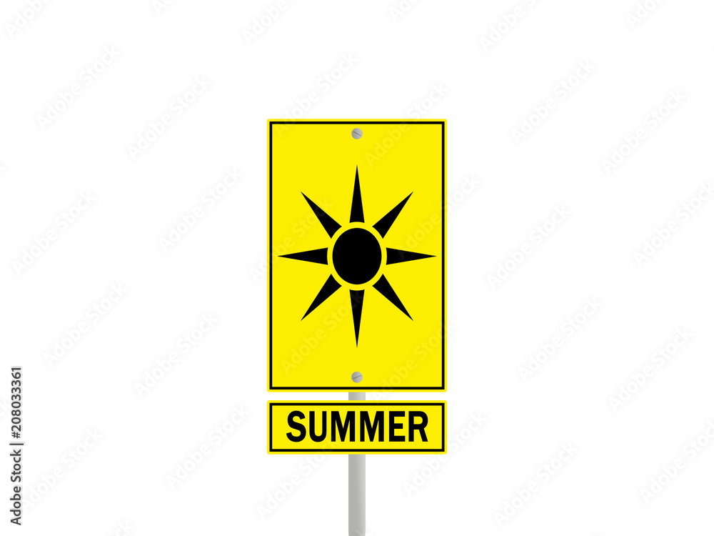Fototapeta premium Road sign on Summer