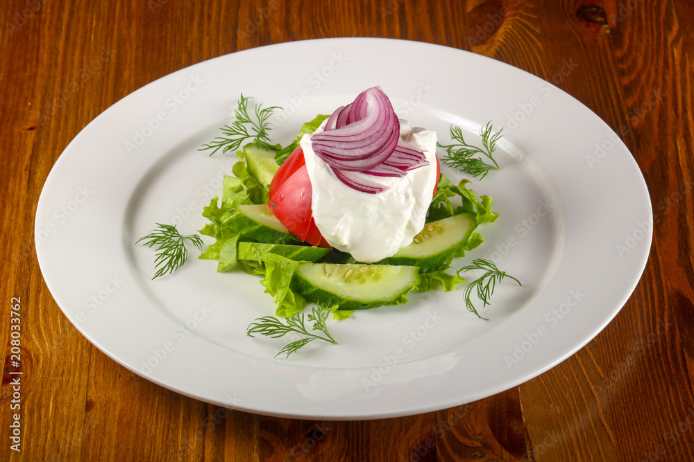 Salad - tomato, cucumber and onion Salad - tomato, cucumber and onion