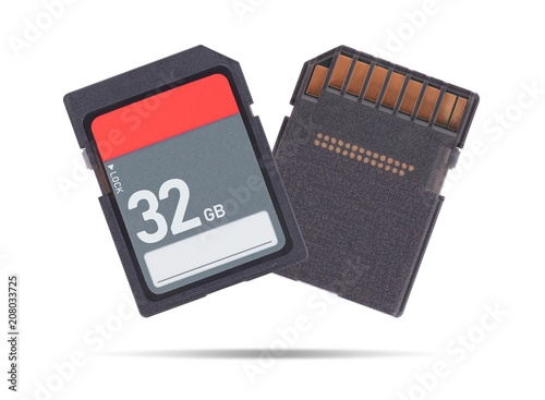 Memory card isolated on white background - 32 Gigabyte