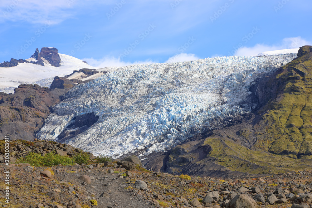 Falljokull Glacier (Falling Glacier) in Iceland