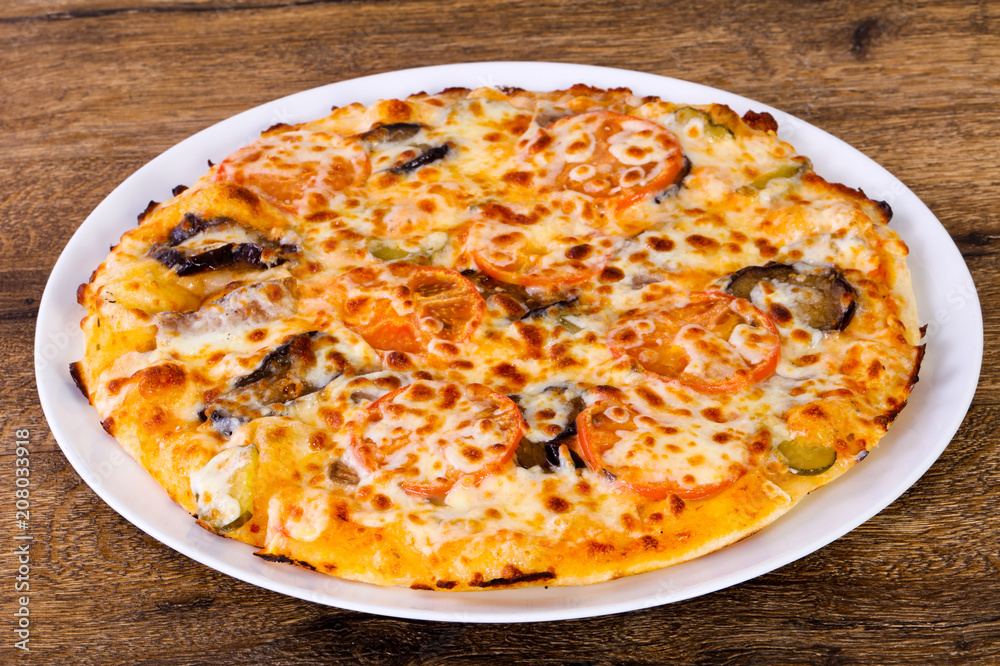 Pizza with eggplant Pizza with eggplant
