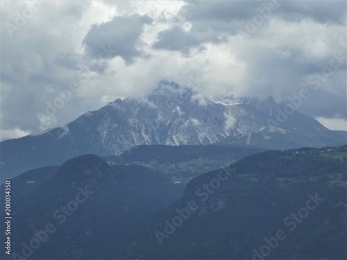 mountains of south tyrol bad weather fog clouds italy europe