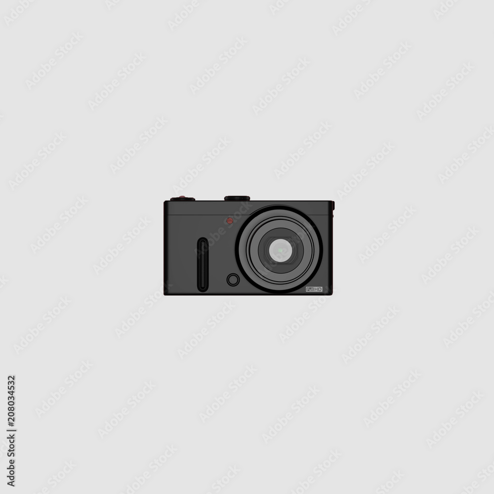 3d rendering camera minimal style black and white color