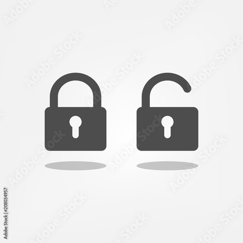 Closed and opened lock icons