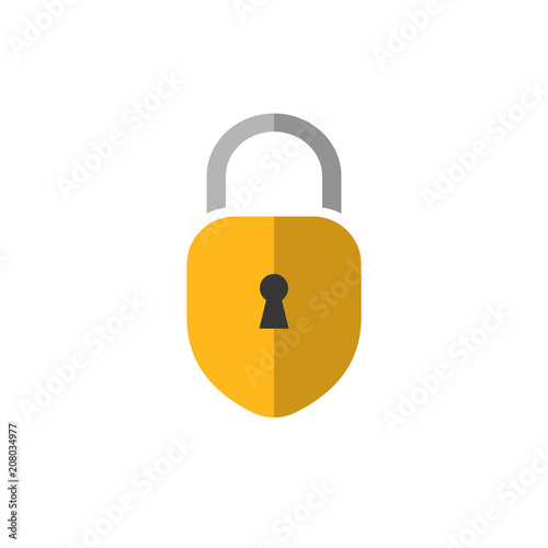 Padlock icon illustration. Simple flat security sign